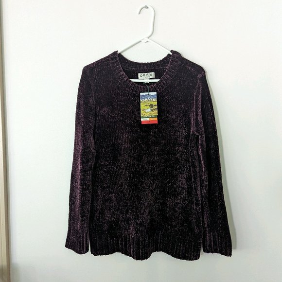 NWT Orvis V-Neck Long Sleeve Plum Sweater Size Medium - Picture 1 of 2